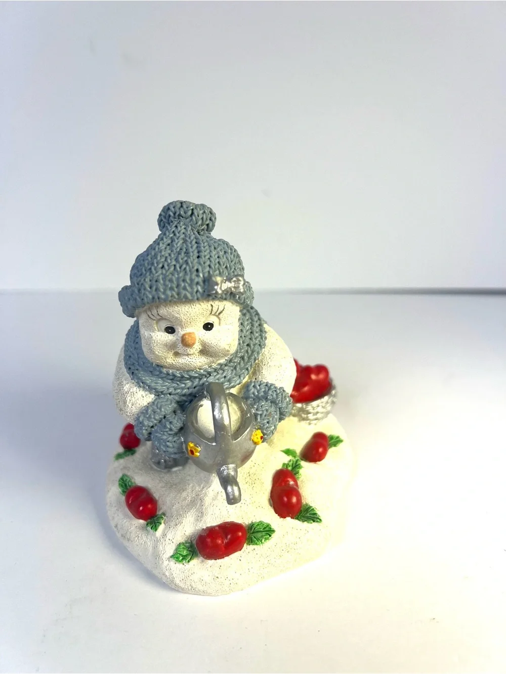 Snow Buddies Watering A Heart Garden Snowman Figurine Encore Group 2000 4”